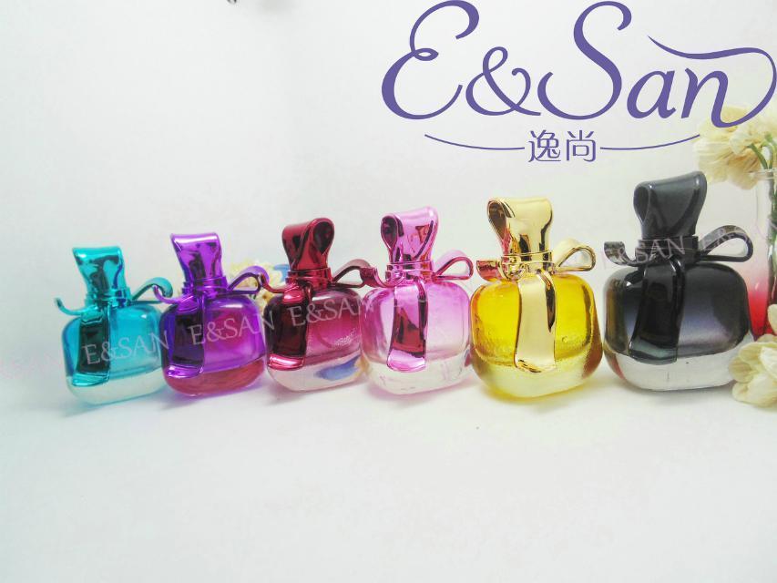 

Wholesale PT009-30ML bow empty perfume glass spray color bottle 100pcs/lot