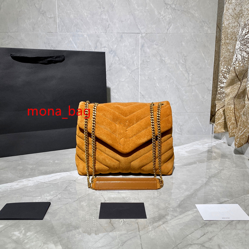 

Mona_bag loulou Shoulder Bags nubuck Genuine leather Handbags clouds Wallets interior slot pocket of Quilted space bag brown black size25 & 35cm