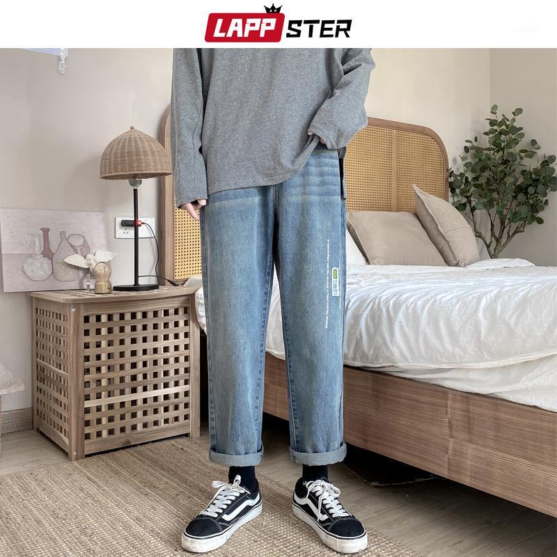 

LAPPSTER Men Streetwear Vintage Baggy Jeans 2020 Autumn Mens Hip Hop Letter Blue Denim Pants Male Korean Fashion Joggers Pants1, Light blue