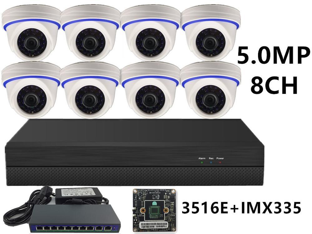 

8CH IP Surveillance Kit IP Dome Camera Indoor Plastic 5.0MP 4.0MP 3.0MP 2.0MP 16*5MP NVR 48V PoE Switch ONVIF P2P Cloud
