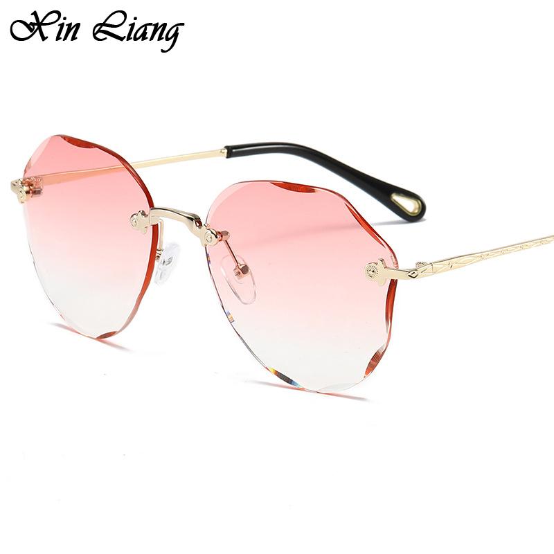 

Trimming New Rimless Sunglasses Big Frame Personality Net Celebrity Star Frog Glasses Sunglasses Female
