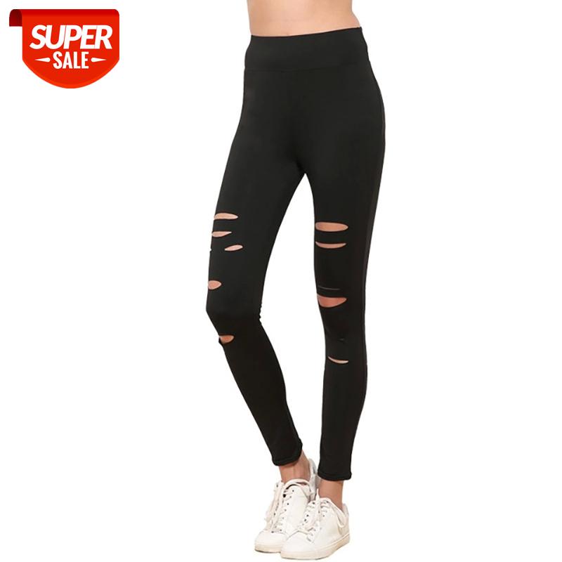 

NORMOV Fashion Black Leggings Women High Waist Elastic Hollow Out Ankle Length Polyester Leggings Skinny Office Lady Leggin #Wd9G, Black;white