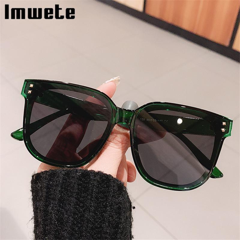 

Imwete 2021 Luxury Sunglasses Oversized Square Sun Glasses Women Men Vintage Round Face Spectacles UV400 Shades Designer Black