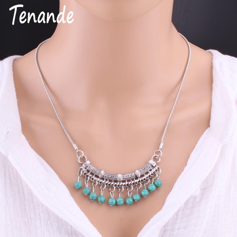 

Chokers Tenande Fashion Jewelry Joias Bohemian Nature Stone Tassels Necklaces For Women Cute Clavicle Choker & Pendants Colar