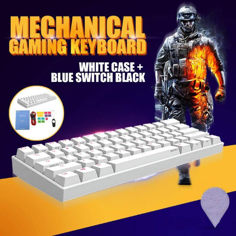 

60% Mechanical Keyboard Bluetooth 4.0 Type-C RGB 61 Keys Mechanical Gaming Keyboard Cherry Blue Red Sliver Switch