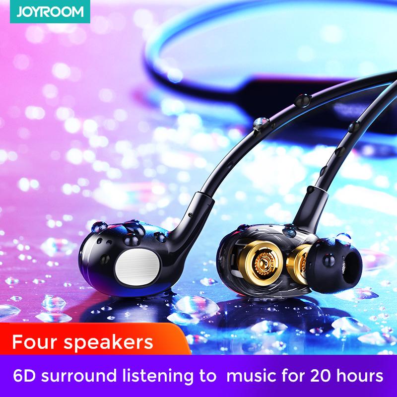 

Joyroom Magnetic Wireless Bluetooth Earphone Music Metal Earphones With Mic Neckband Sport Earbuds Earphone With Mic For Phone, Black