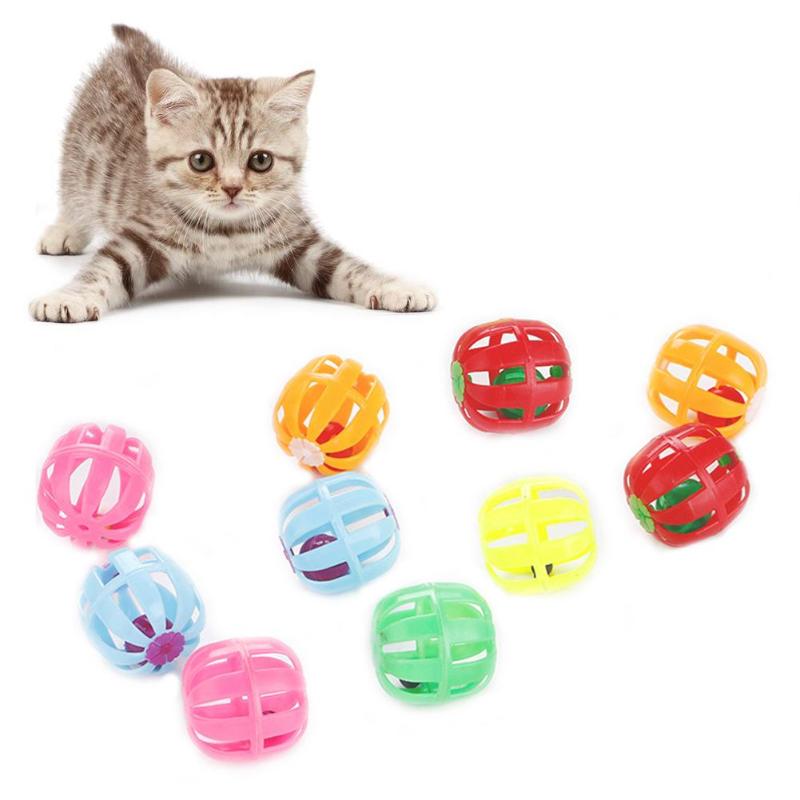 

10Pcs Halloween Christmas Pet Cat Pumpkin Hollow Bell Chase Ball Scratch Toy