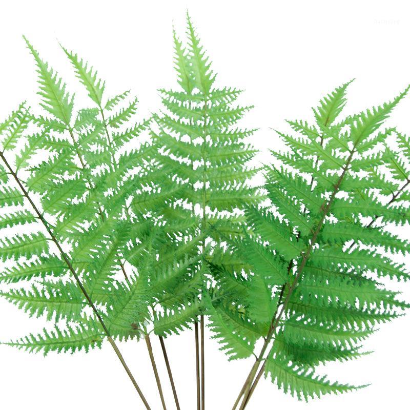 

10Pcs/lot Fern grass leaf plastic artificial flowers decorative leaves fake plant garden jungle party decor greens wholesale1, Green