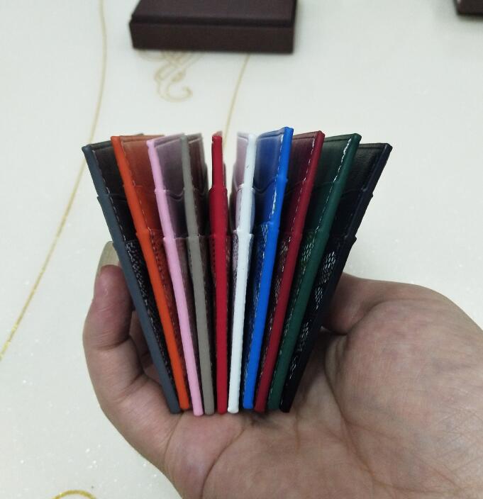 

Top quality Paris style luxury designer classic famous men women famous genuine leather gy credit card holder mini wallet Card package, Red