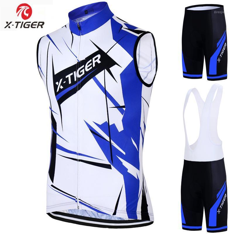 

X-TIGER 2020 Sleeveless Cycling Jersey Set Mountain Bicycle Cycling Uniforms Breathable Quick-Dry Bike Clothing Suit1, Normal cycling set
