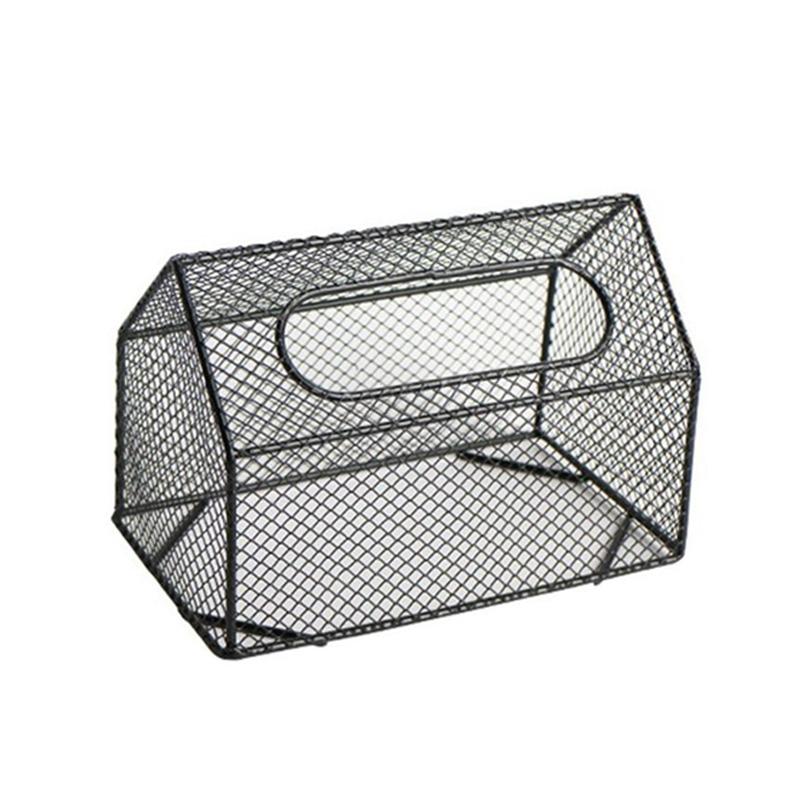 

Living Room Storage Organizer Kitchen Home Decor Hollowed Out Tissue Box Office Napkin Holder Iron Art Paper Case