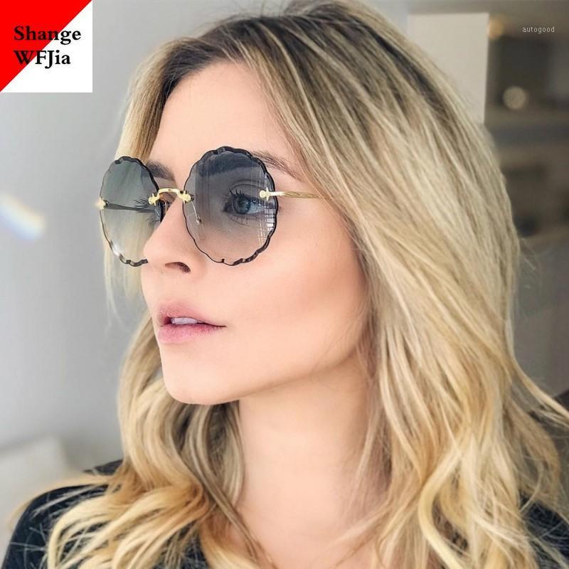 

Sunglasses Onregelmatige Bloem Frame Ronde Women's Vintage Shades Vrouw Zonnebril 2021 Luxe Merk Designer Grote Glazen1