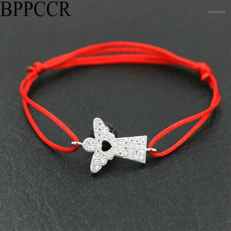 

BPPCCR Love Heart Lucky Angel Red Rope String Thread Charm Bracelets Women Copper Rhinestone Zircon Jewelry Gifts1