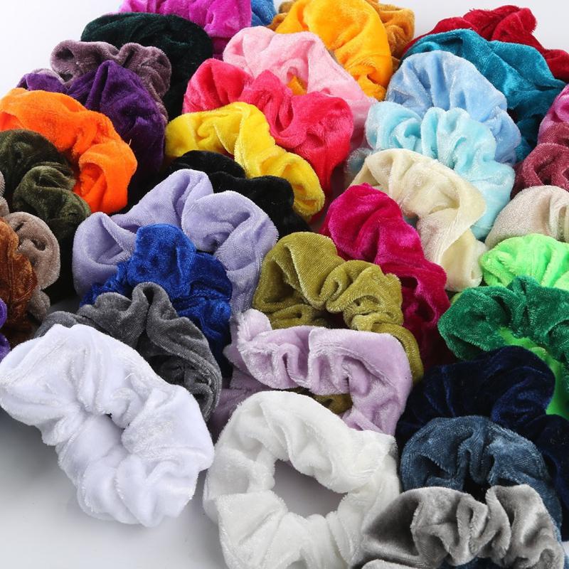 

2020 New Fashion 40pcs Flower Velvet Scrunchie Women Elastic Hair Rubber Bands gum for Accessories Girls Headband haarband dames