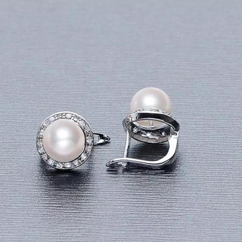 

Dangle & Chandelier 2021 Ladies Pierced Earrings Simple And Fashionable Hao Shi High Quality Freshwater Pearl 8mm