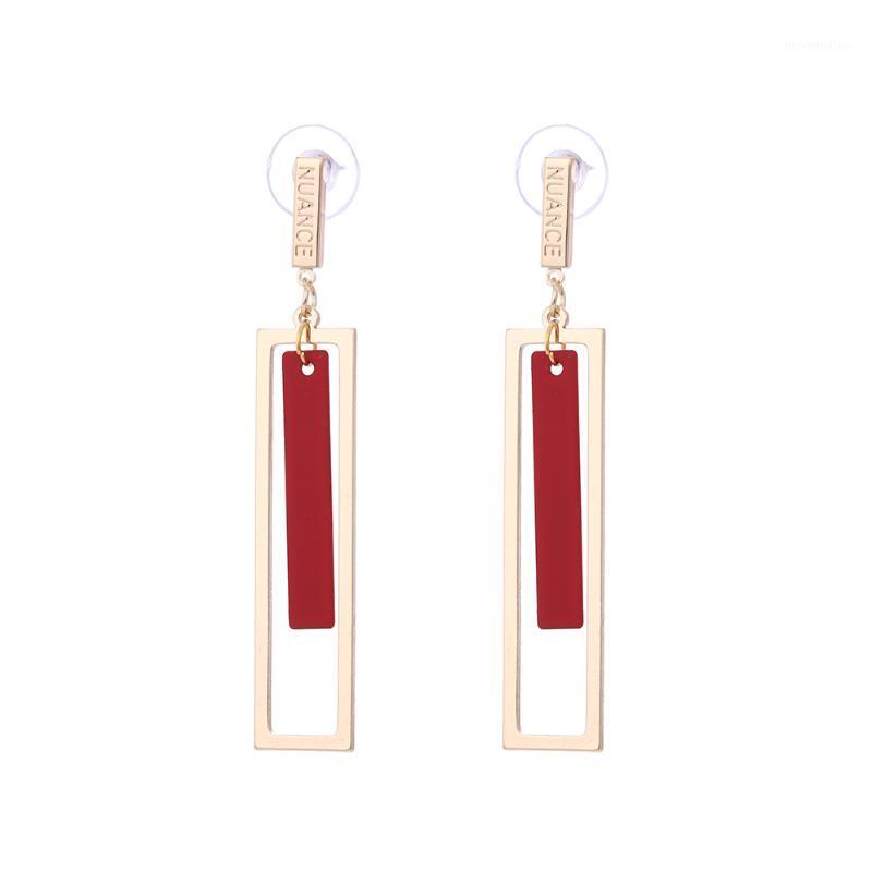 

Dawapara 2021 Fashion Hoop Earrings Square Copper Long Earrings For Women Jewelry Trendy Retro Square Women Present1