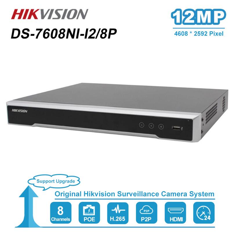 

Hikvision 8CH 4K NVR DS-7608NI-I2/8P Plug&Play With 8 POE Ports 2 SATA Network Video Recoder Up To 12MP Resolution H.265