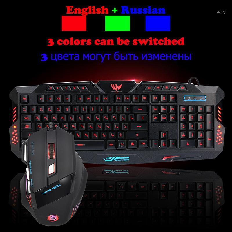 

Gaming Keyboard And Mouse Combo For PS4 Xbox Russian LEDs Noiseless Mechanical RGB Retro Keyboard Azerty Gaming Products Clavier1