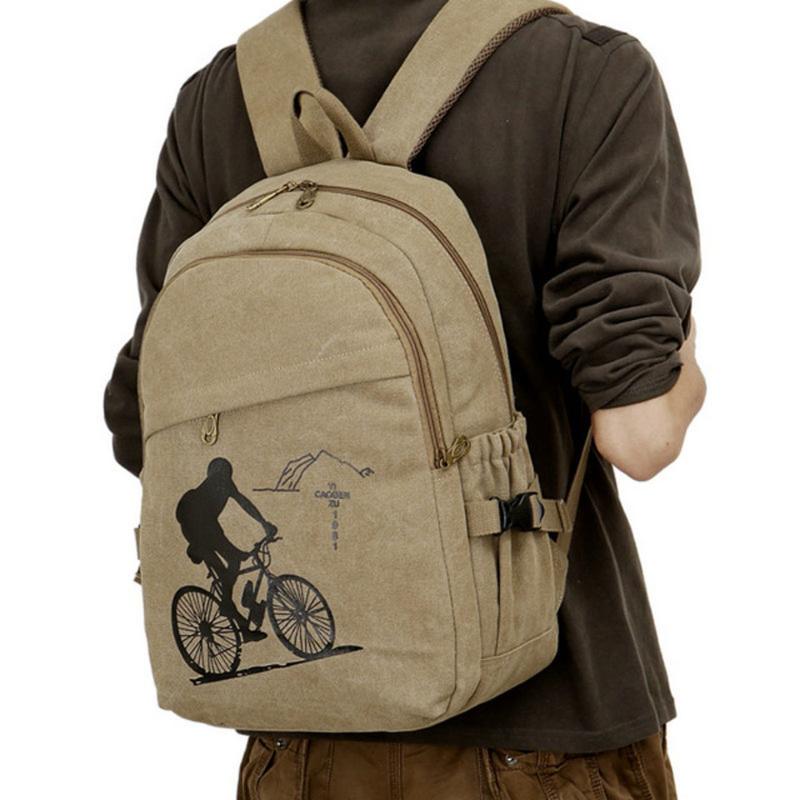 

Outdoor Hiking Backpack Men Women Waterproof Sports Bag Canvas Nylon Tactical Molle Climbing Rucksack Hiking Travel Bag, Khaki