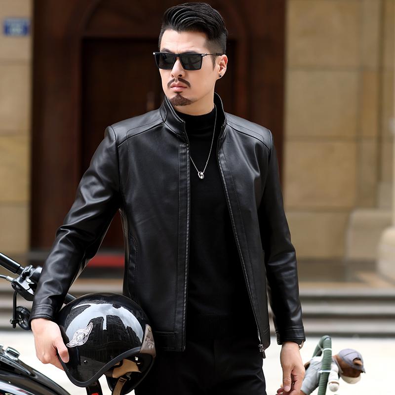 

New arrive brand motorcycle leather jacket men men's leather jackets jaqueta de couro masculina mens coats