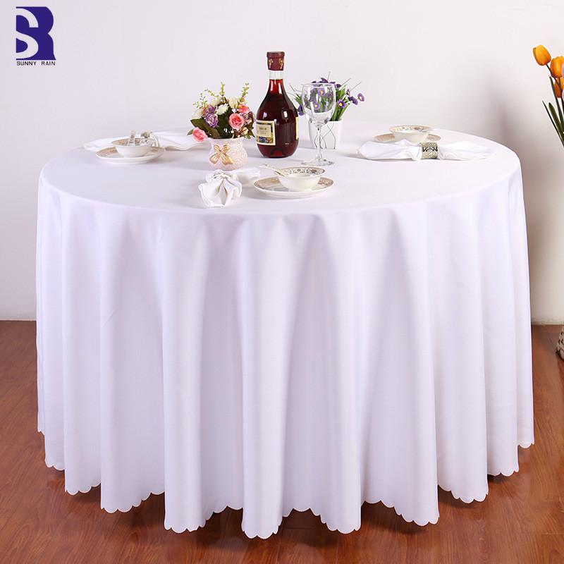 

SunnyRain 1-Piece White Table Cloth Round Party Tablecloth Wedding Tablecloths 320cm
