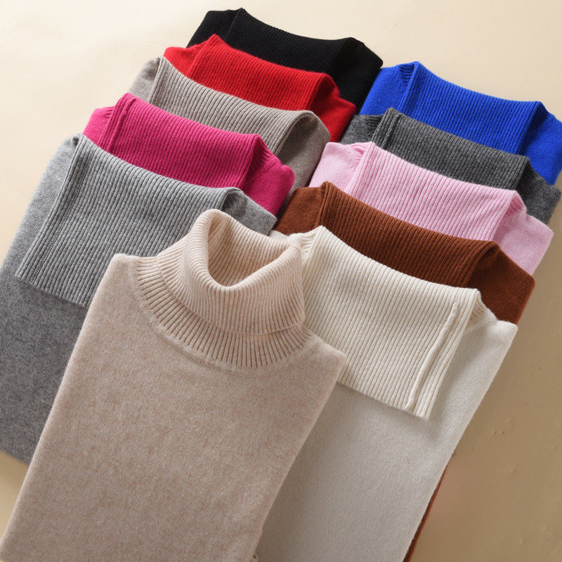 

2021 New Turtleneck Women Sweater Autumn Winter Cashmere Cotton Blend Warm Clothes Jumper Pull Femme Hiver Pullover Knitted Sweaters 9nws, Black