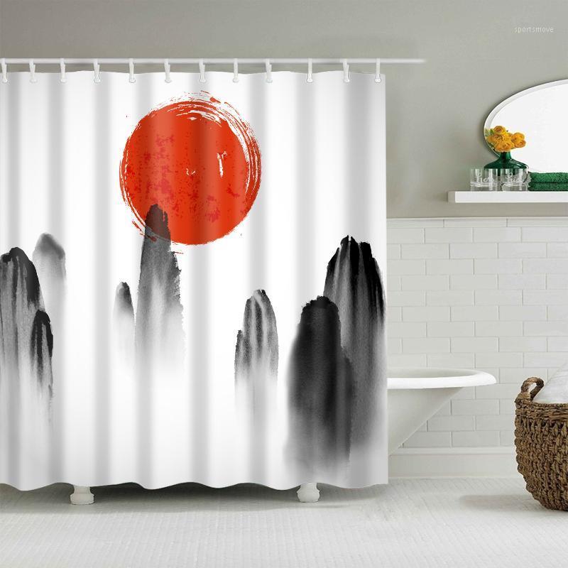 

Mountain 3D Green bath curtain long 180x200cm Waterproof polyester Blackout Shower curtain For bathroom1