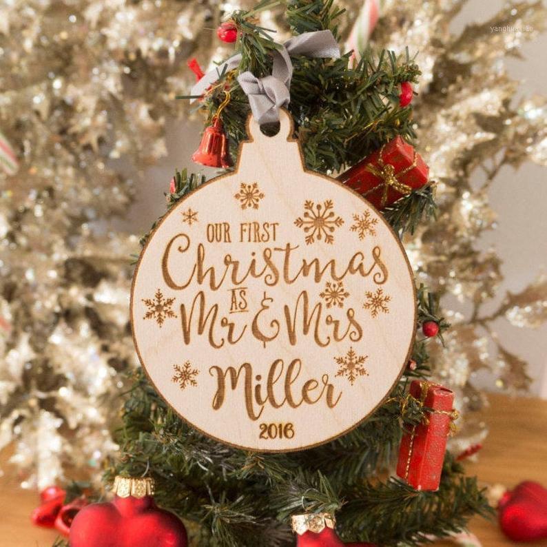 

Christmas Decorations Our First Ornament Married - Personalized Ornaments Mr And Mrs Gifts Couple Wedding Gift Just Marrie1