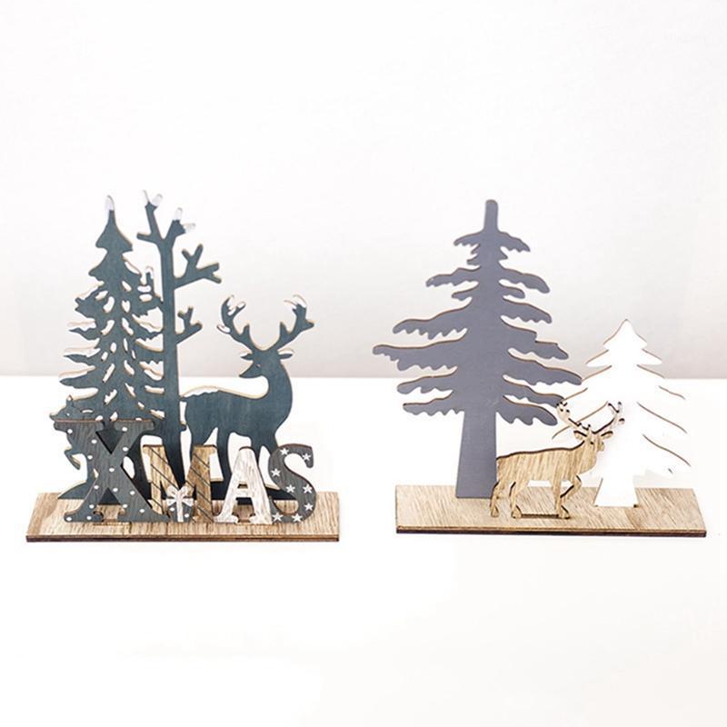 

Merry Christmas Ornament Wooden Reindeer Elk Christmas Tree Decorations For Home 2020 Noel Xmas Ornament New Year 20211