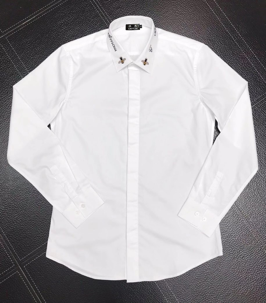

Men's 100% Cotton Slim Fit Business White Long-sleeved Shirt| 219109622 P9hk