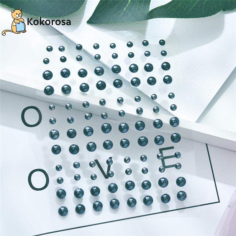 

Kokorosa80 Acrylic Pearl Stickers Self-Adhesive Rhinestones Portable Flat Back Pearl Decoration
