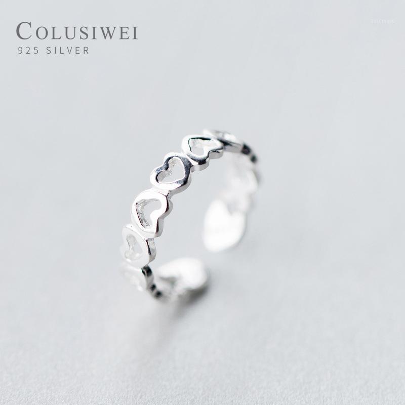 

Colusiwei 925 Sterling Silver Heart To Heart Adjustable Finger Rings for Women Fashion Wedding Engagement Statement Jewelry1