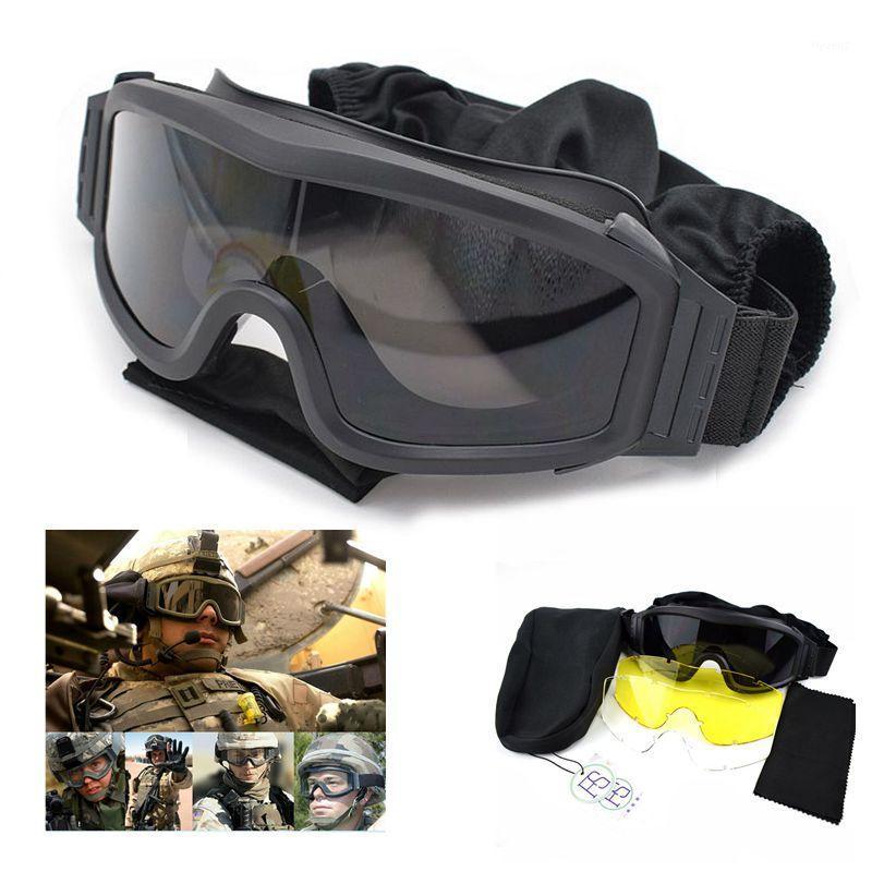 

Outdoor Eyewear Military Tactical Goggles Anti-fog Glasses Motorcycle Cycling Hiking Wargame Shooting With 3 Lens