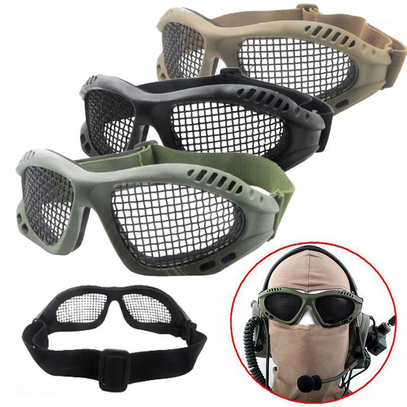 

High Quality Hunting Tactical Paintball Goggles Eyewear Steel Wire Mesh Net Glasses Resistance Eye Game Protector1