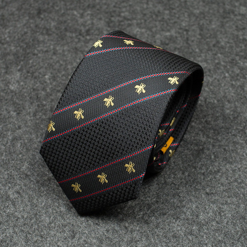 

Wild Bee Embroidery Tie Personality Color Matching High-end Tie Outdoor Men's and Women's Designer Tie  Shipping