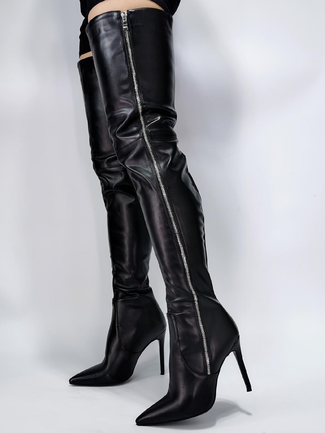 

2020 Female Sexy Half-spring Winter Zipper Over the Knee Fetish High Women's Shoes Size 44 45 Long Boots Uihn, The picture