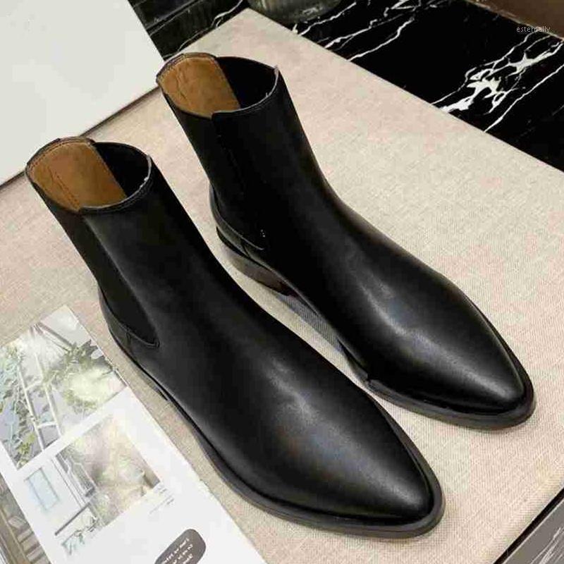 

Winter Pointed toe Pure Color Ankle Rivet Slip on Boots Fashionable prom Flats Women Shoes1, As pic