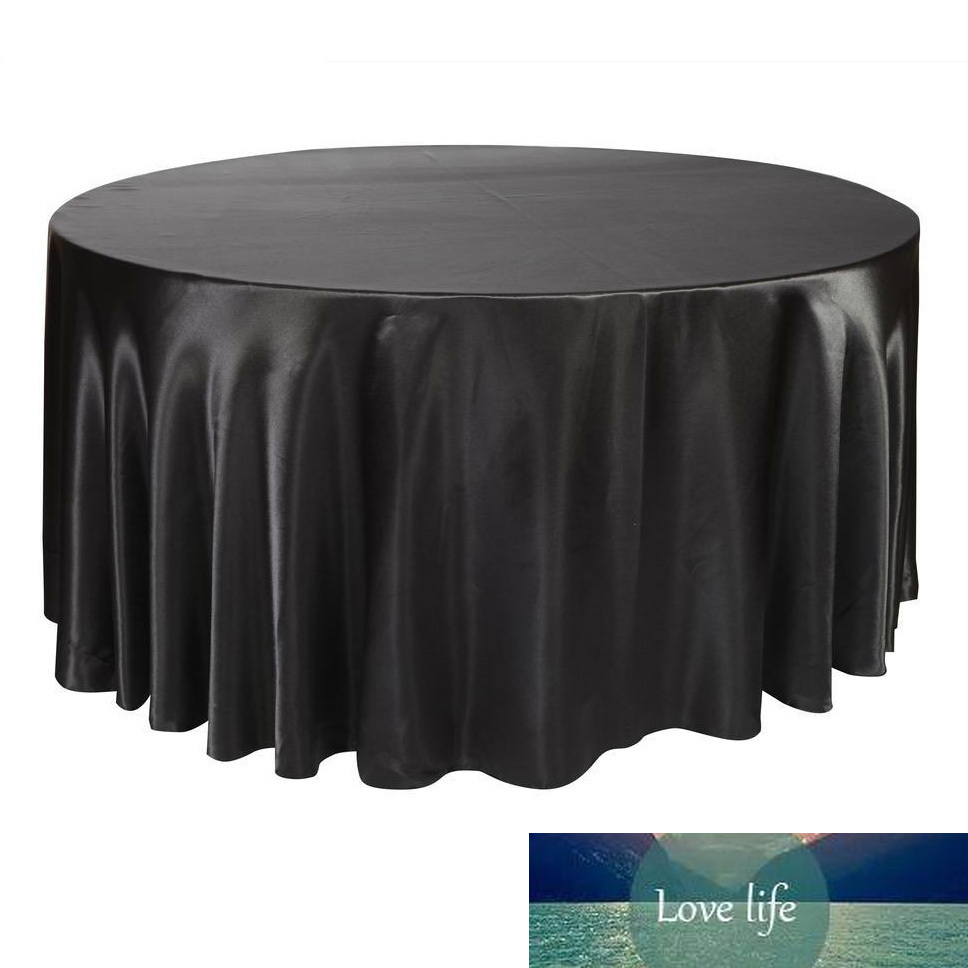 

5pcs FR Stock luxury round Satin Tablecloth Table Cloth Cover Waterproof Oilproof dustproof Wedding Banqueting Home Black