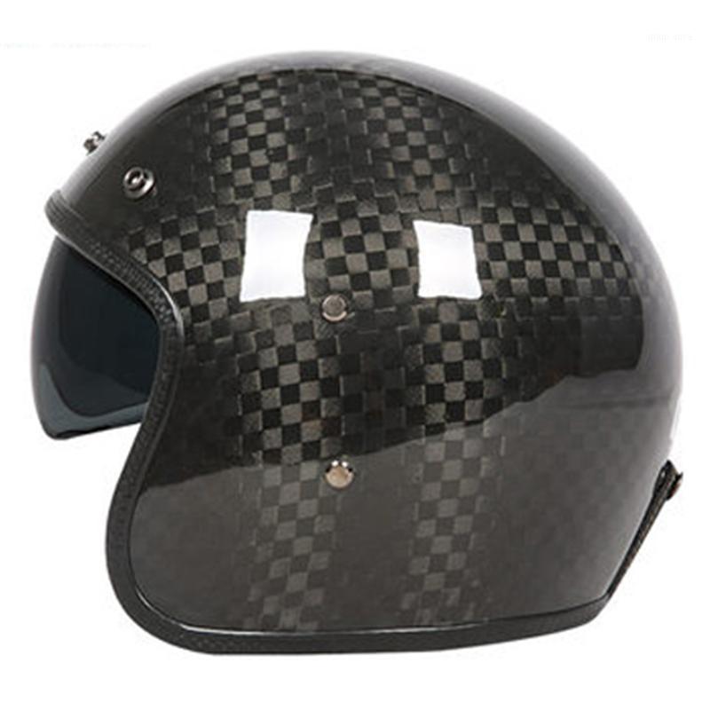

High Level Carbonfiber motorcycle helmet with internal black sunglasses DOT ECE approved jet helmet CFR YK363 3K 12k 24k1, 3k carbon