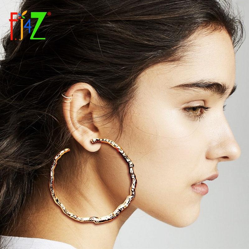 

Hoop & Huggie F.J4Z Chic Earrings For Women Hyperbole Oversize Earring Ladies Party Show Big Ear Hoops Gifts Jewelry Dropship