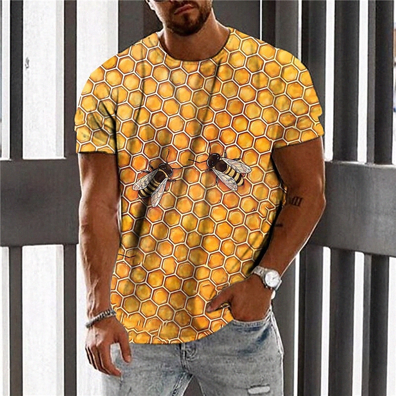 T-shirt Unisexe T-shirt 3D Imprimer Imprimé graphique IMPRIMES HELIOFFB BEE EQUIPE Daily Holiday Impression à manches courtes Tops Casual Designe