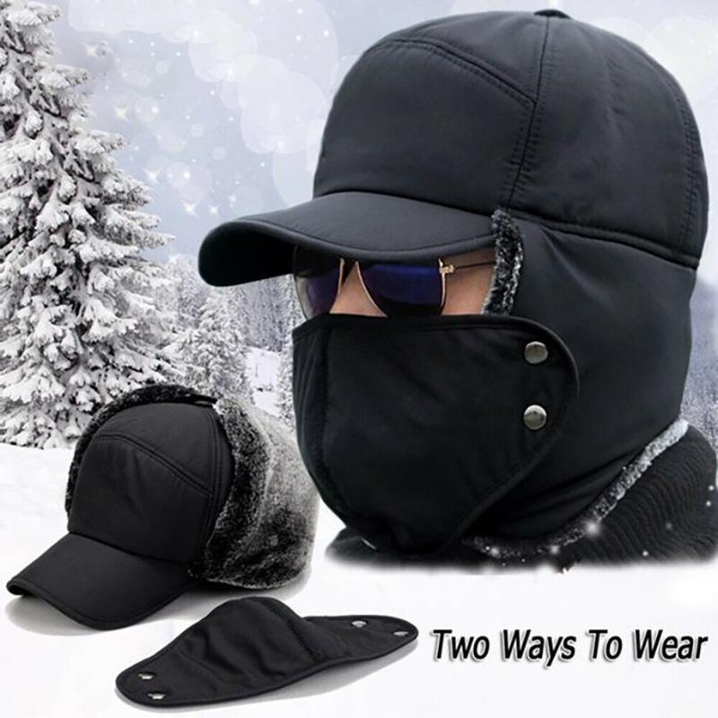 

Warm Winter Face Bomber Hat Outdoor Cycling Cold-Proof Ear Protection Men Woman Plus Velvet Thicker Resist Ski Snow Cap Dropship1