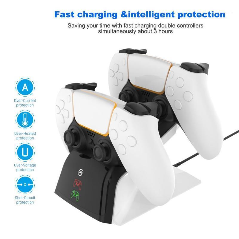 

EU US PLUG PS5 Controller Charger Double USB Fast Charging Docking Station Stand & LED Indicator For PS5 Wireless Controllers1