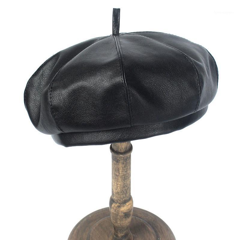 

Berets Women PU Leather Octagonal Caps Sboy Cap Autumn Winter Vintage Fashion Bonnet Beret Style Retro Hat Wholesale1, White