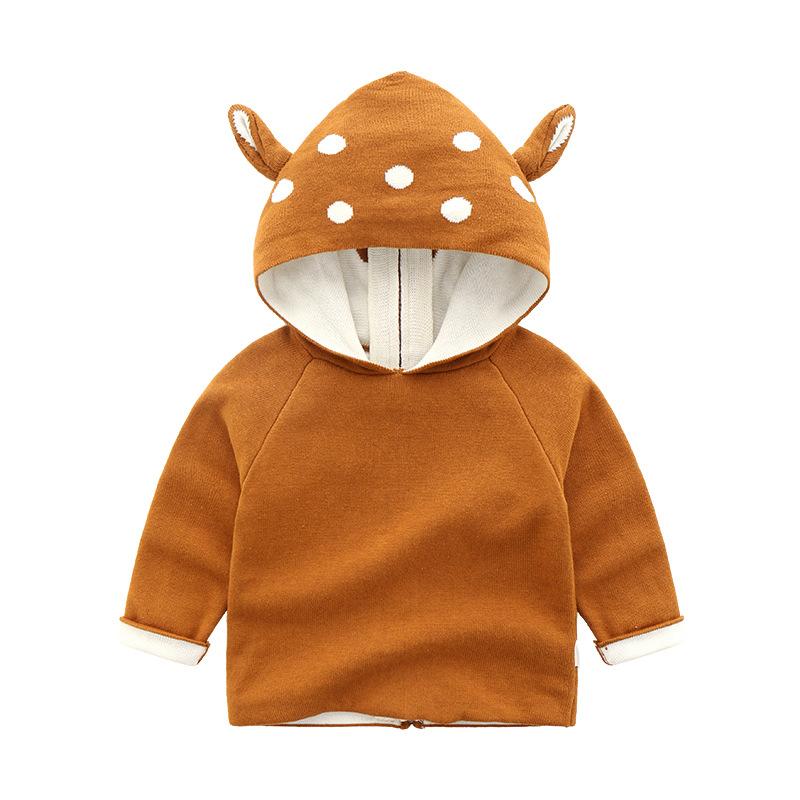 

2020 New Spring CUTE Children's hooded Sweater With Ear mother Kids Baby girls Clothes Cotton fashion autumn Coat zipper outfit, Khaki