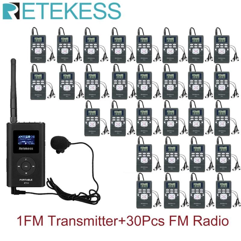 

1 FM Transmitter FT11+30Pcs FM Radio Receiver PR13 Wireless Voice Transmission System For Guiding Church Meeting Training