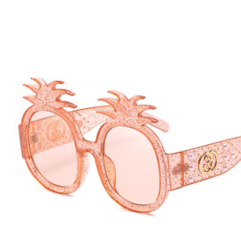 

New Large Frame Pineapple Letter Sunglasses For Women 2021 Trendy Square Sun Glasses Female Candy Color Shades Men