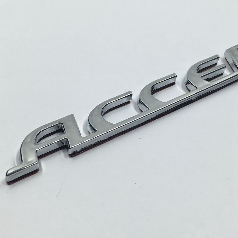 Letras 3d para Hyundai Accent Carro Traseira Emblema ABS Chrome Crachá Logo Nameplate Adesivo