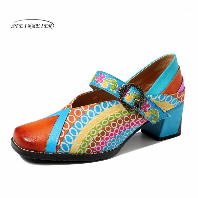 

Women Genuine leather oxford pumps shoes vintage lady buckle oxford heels shoes for women spring 2020 handmade1, Orange