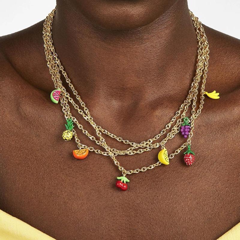 

2020 Bohomain Metal Multilayer Fruit Necklace&Bracelet for Women Jewelry Fashion Cherry Strawberry Necklace Holiday Accessories1